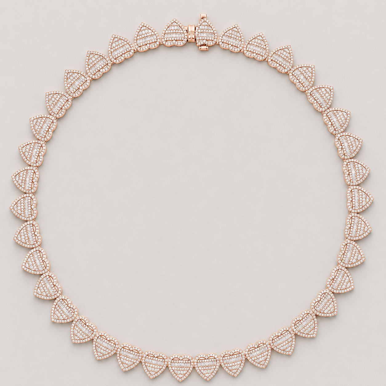 INFINITE HEART BAGUETTE CHAIN – ROSE GOLD