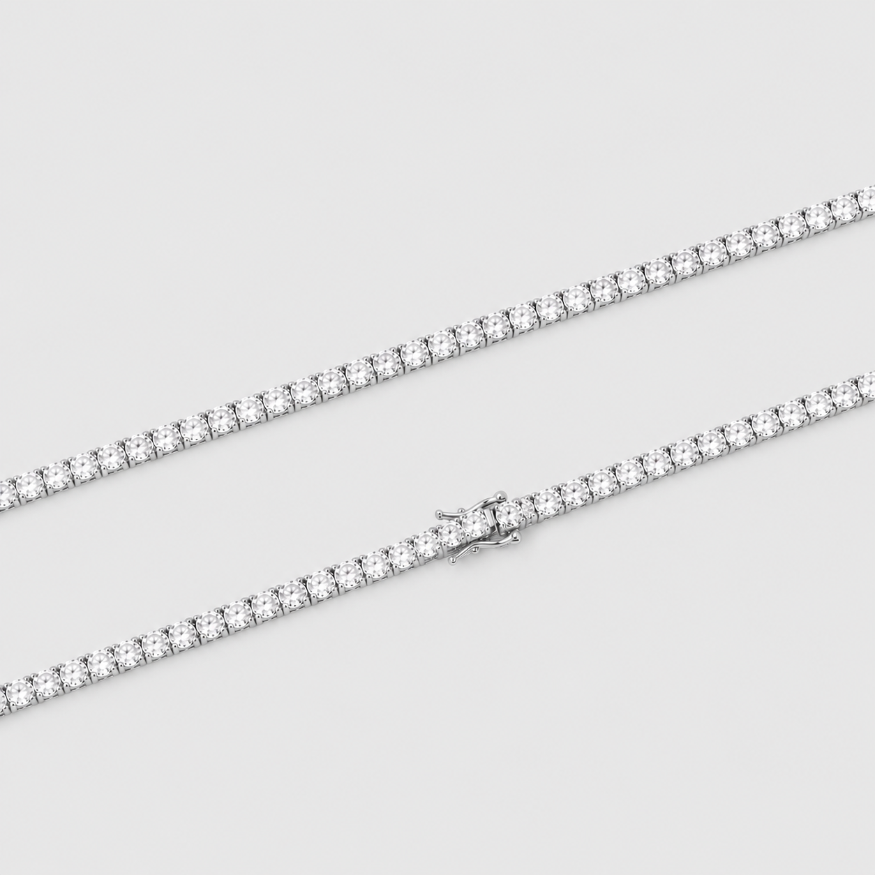 4MM VVS1 TENNIS CHAIN - WHITE GOLD
