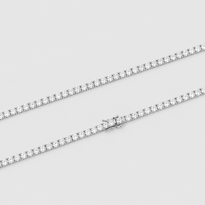 4MM VVS1 TENNIS CHAIN - WHITE GOLD