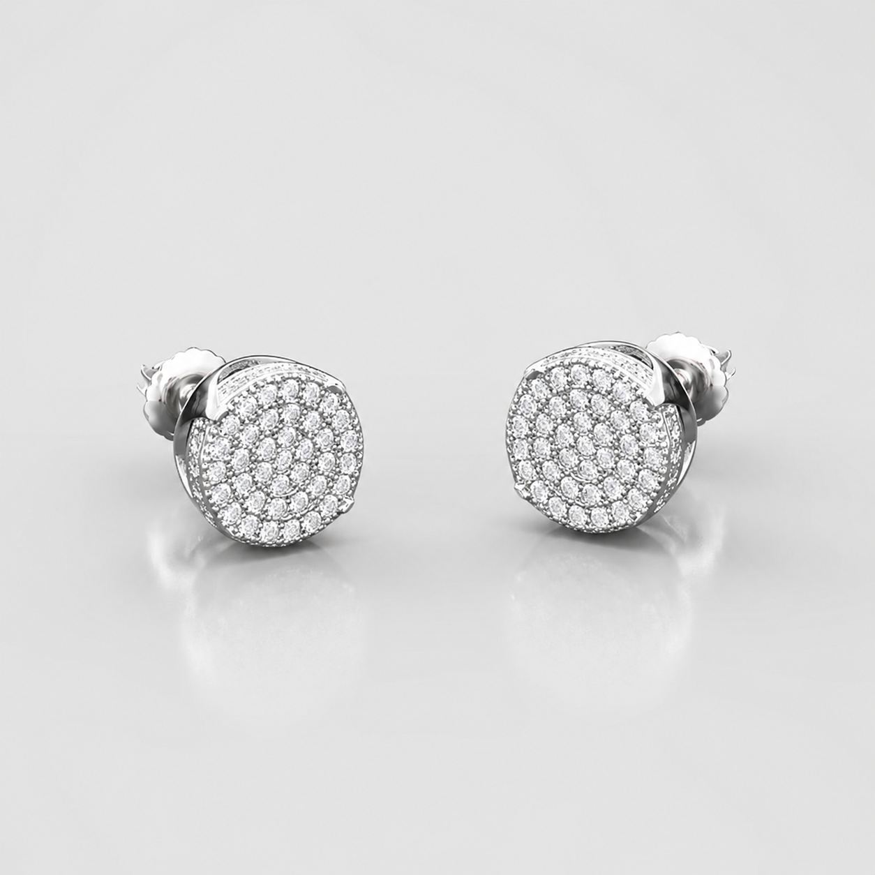 VVS1 CLUSTER STUD EARRINGS - WHITE GOLD