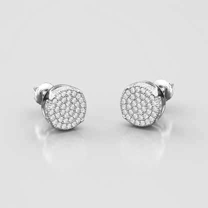 VVS1 CLUSTER STUD EARRINGS - WHITE GOLD