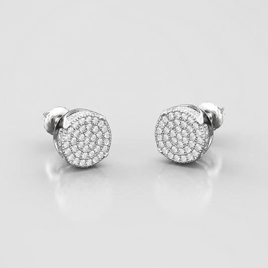 VVS1 CLUSTER STUD EARRINGS - WHITE GOLD