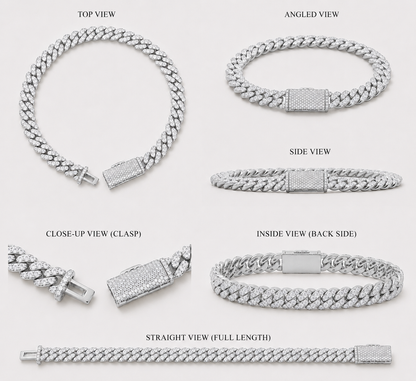 6MM VVS1 PAVE SETTING CUBAN BRACELET - WHITE GOLD