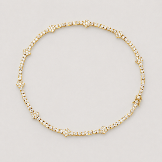 TENNIS HONEYCOMB CHAIN – YELLOW GOLD