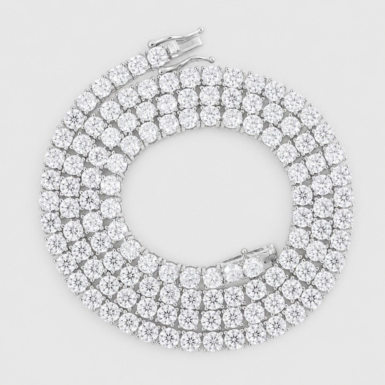 4MM VVS1 TENNIS CHAIN - WHITE GOLD