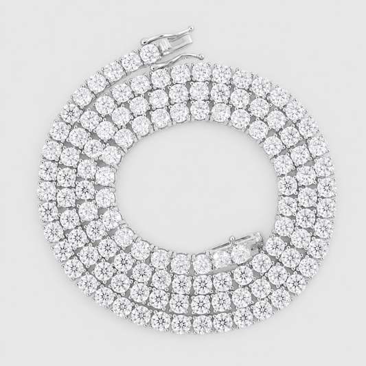 4MM VVS1 TENNIS CHAIN - WHITE GOLD