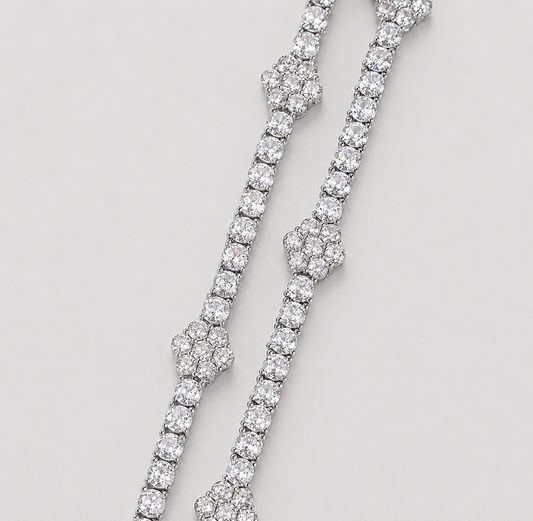 TENNIS HONEYCOMB CHAIN – WHITE GOLD