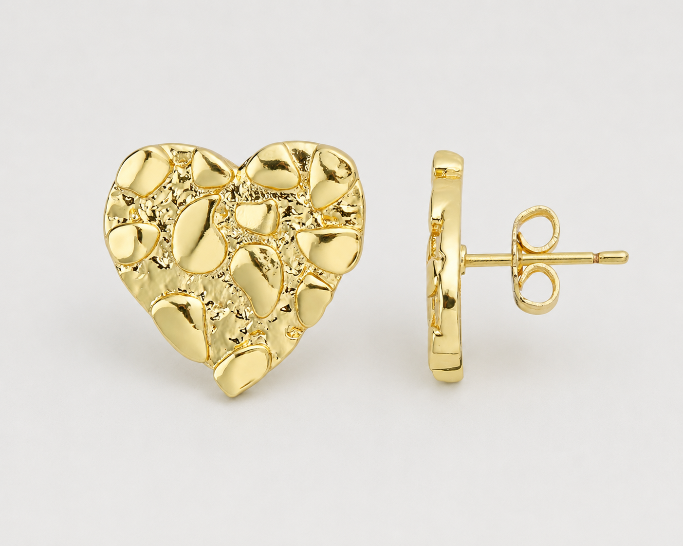 HEART NUGGET EARRINGS (GOLD)