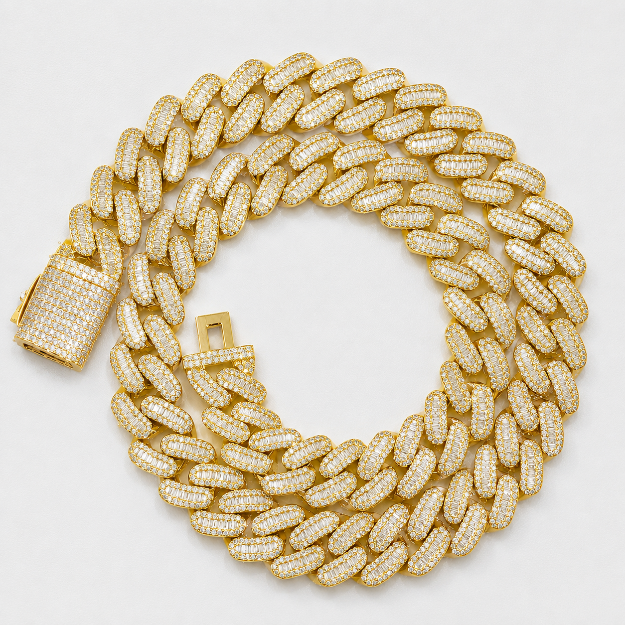 15MM CHANDELIER CUT CUBAN - YELLOW GOLD