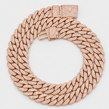 12MM VVS1 MOSAIC SETTING CUBAN – ROSE GOLD