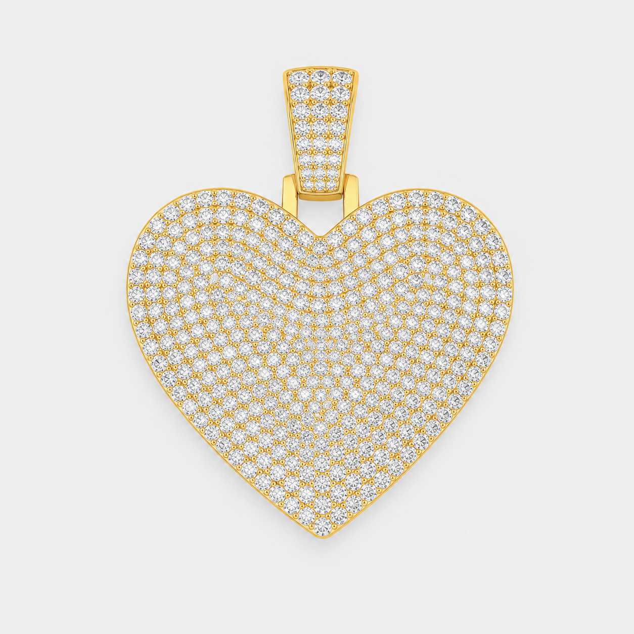 VVS1 PAVE SETTING HEART PENDANT – ROSE, YELLOW GOLD