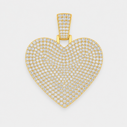 VVS1 PAVE SETTING HEART PENDANT – ROSE, YELLOW GOLD