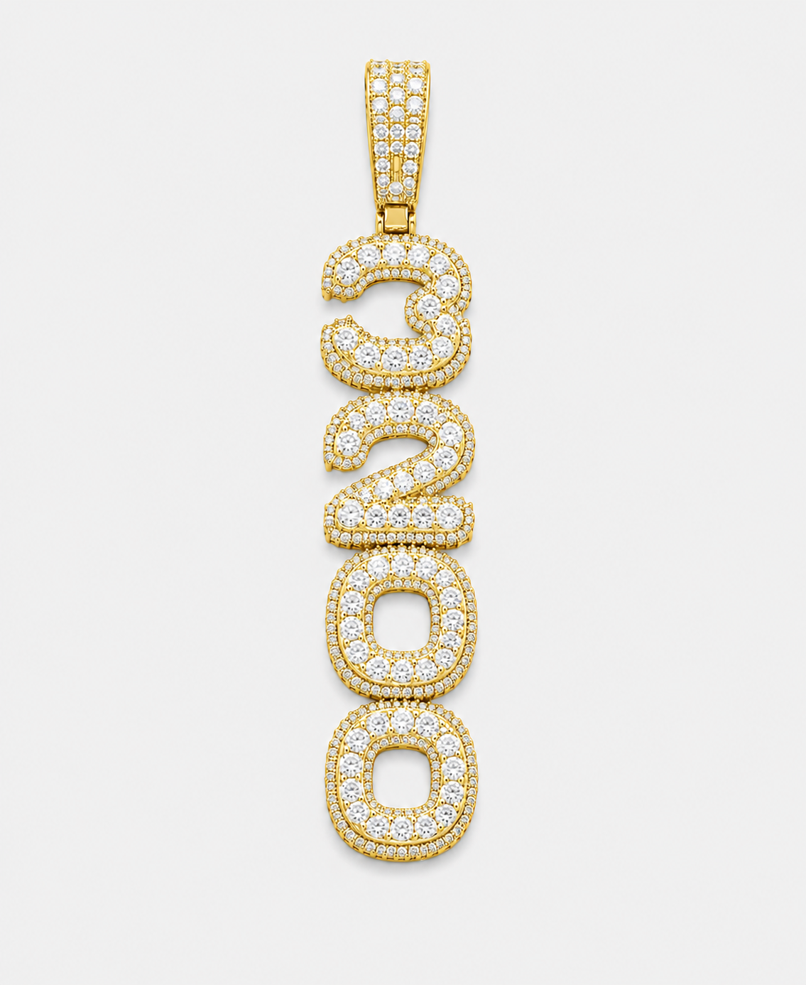 PAVE SETTING STACKED CUSTOM PENDANT (ROSE, WHITE, YELLOW GOLD)