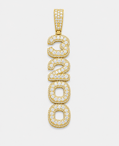 PAVE SETTING STACKED CUSTOM PENDANT (ROSE, WHITE, YELLOW GOLD)