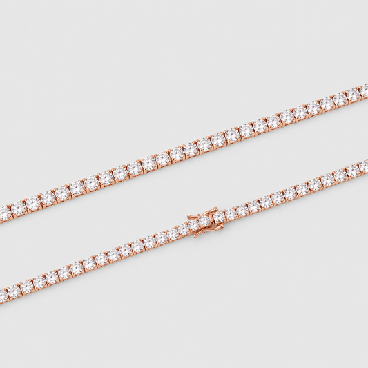 4MM VVS1 TENNIS CHAIN - ROSE GOLD