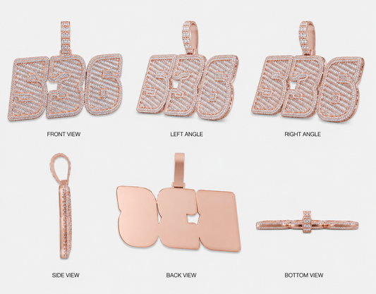 FLOODED BAGUETTE CUSTOM PENDANT (ROSE, WHITE, YELLOW GOLD)