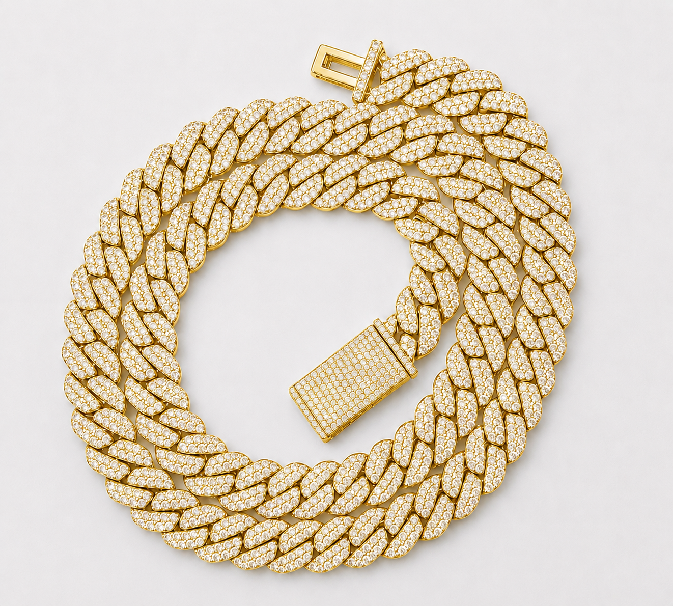 10 MM VVS RAISED SETTING ICED CUBAN (18K YELLOW GOLD)