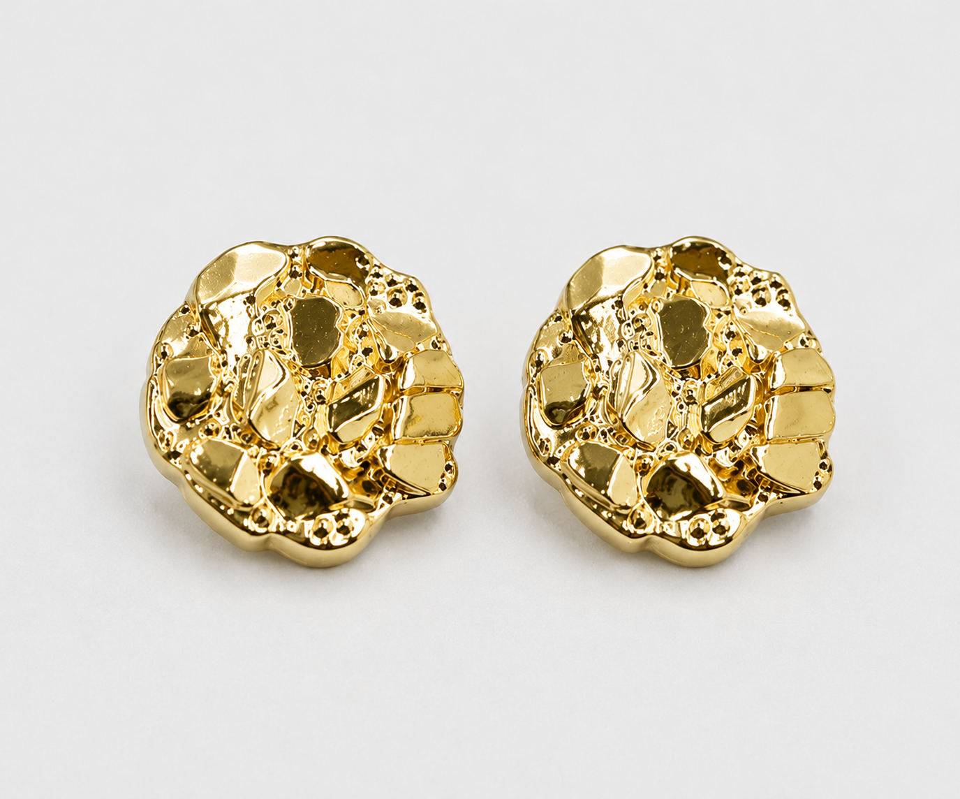 12MM NUGGET EARRINGS (GOLD)