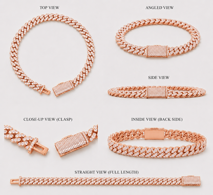 6MM VVS1 PAVE SETTING CUBAN BRACELET - ROSE GOLD