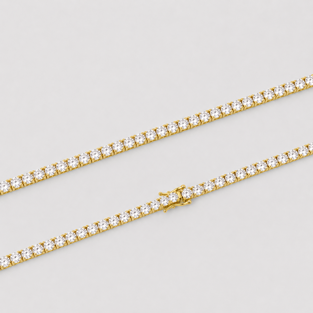 4MM VVS1 TENNIS CHAIN - YELLOW GOLD