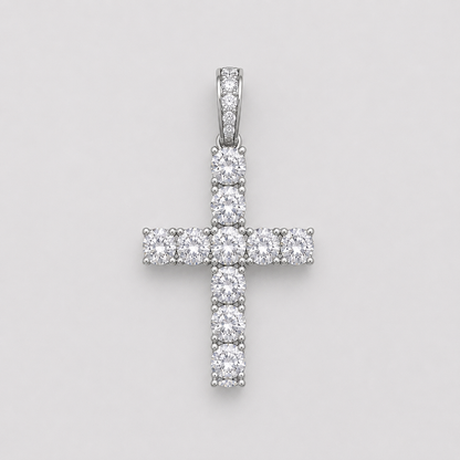 VVS CROSS PENDANT SOLITAIRE CUTS (WHITE GOLD)