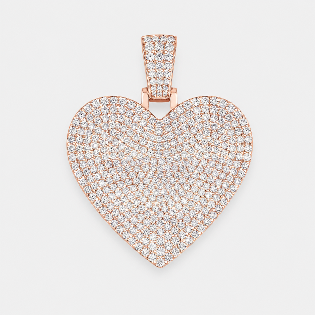 VVS1 PAVE SETTING HEART PENDANT – ROSE, YELLOW GOLD