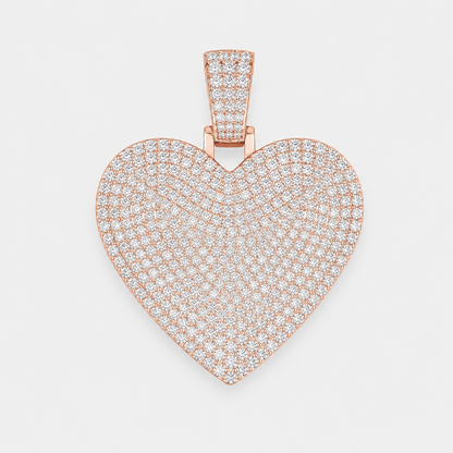 VVS1 PAVE SETTING HEART PENDANT – ROSE, YELLOW GOLD