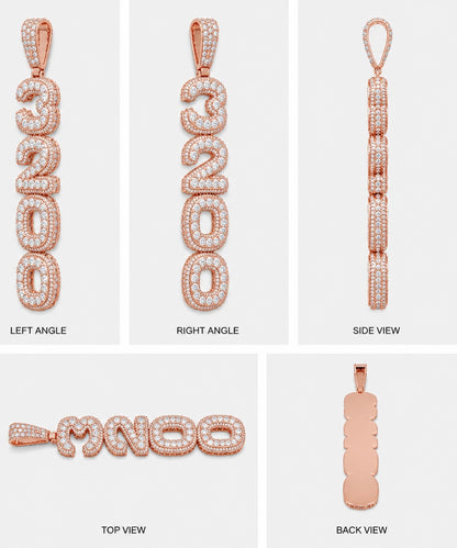 PAVE SETTING STACKED CUSTOM PENDANT (ROSE, WHITE, YELLOW GOLD)