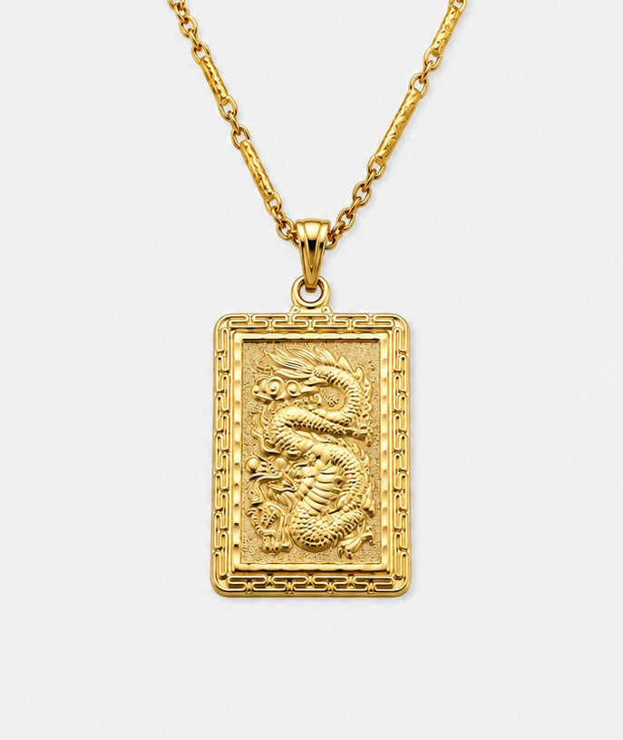 24K DRAGON PLATE PENDANT