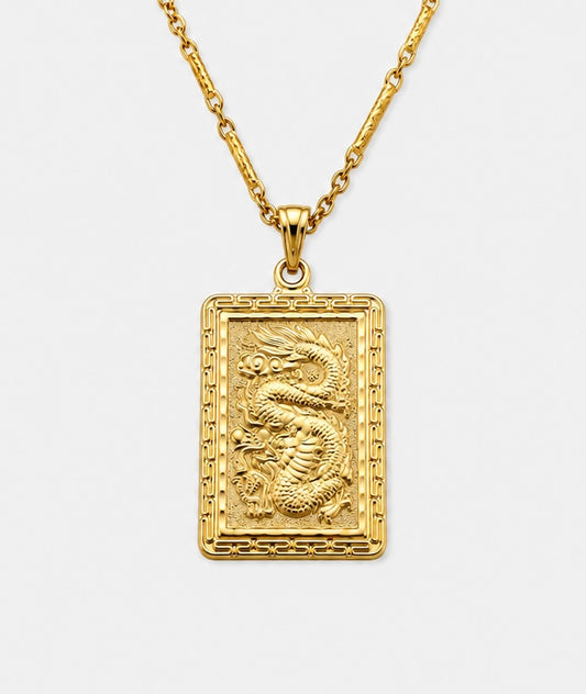 24K DRAGON PLATE PENDANT