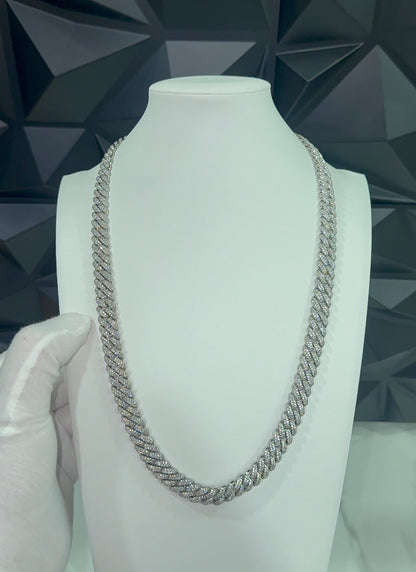 10MM MOON ROCK CUBAN CHAIN – WHITE GOLD