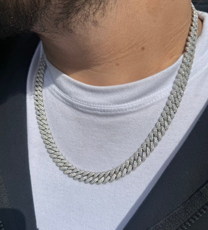10MM MOON ROCK CUBAN CHAIN – WHITE GOLD
