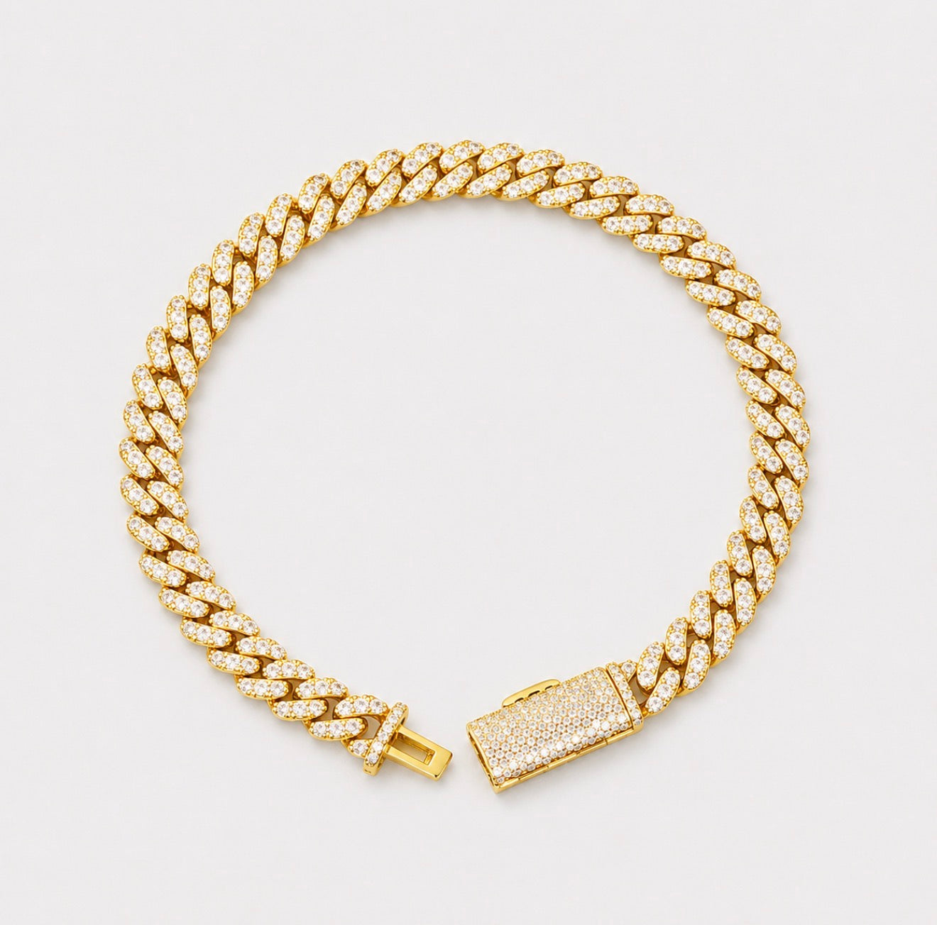 6MM VVS1 PAVE SETTING BRACELET - YELLOW GOLD