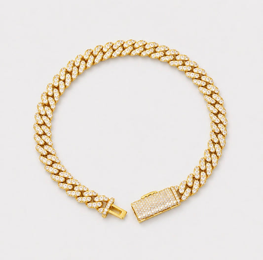 6MM VVS1 PAVE SETTING BRACELET - YELLOW GOLD